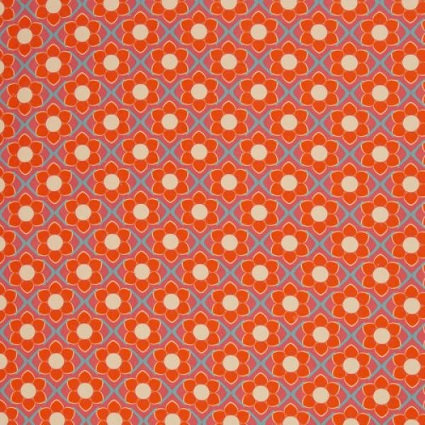Baumwollcanvas Rocha Retro Blumen orange/pink by Swafing